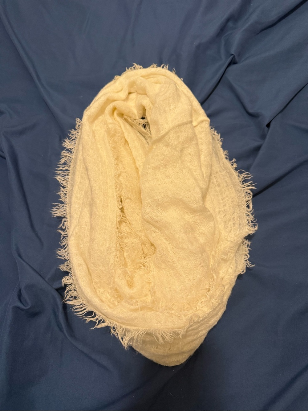 Light Cream Fringe Scarf - Women's Accessory